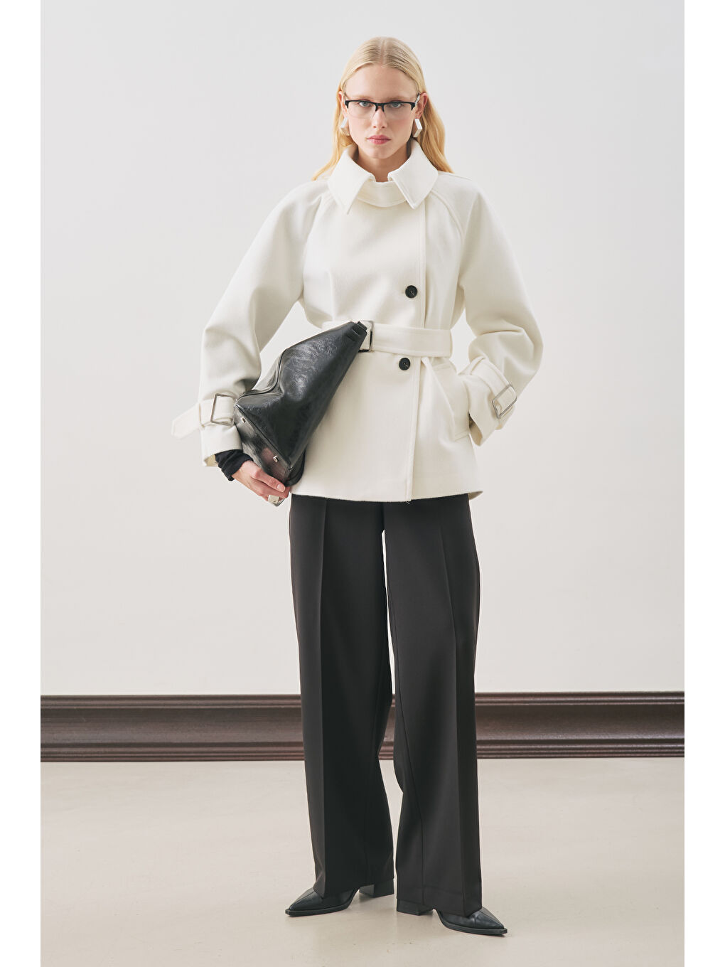 Premıum Kaşe Geniş Kaban Ekru-1