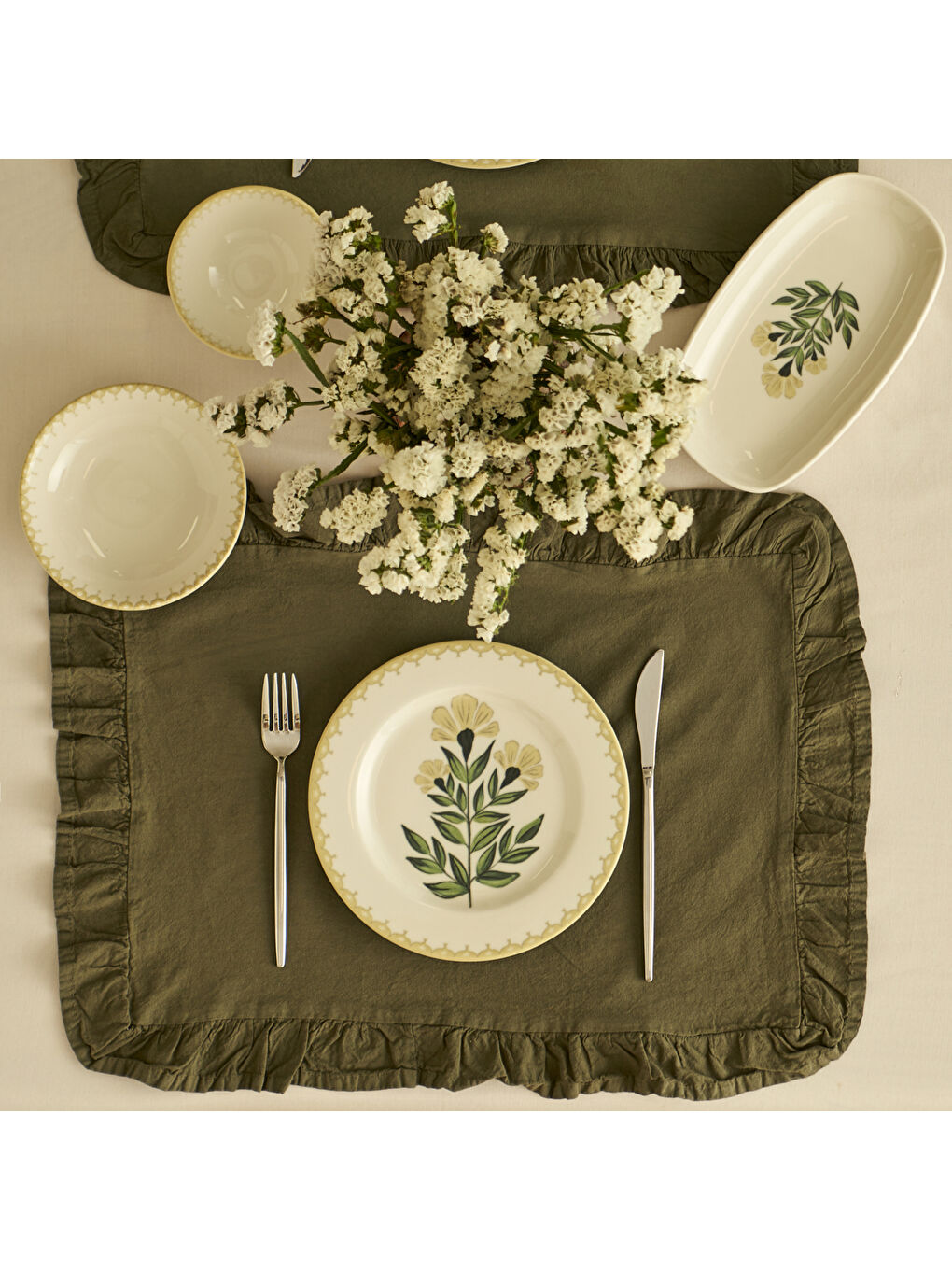 Karışık Lena Porselen 10 Parça 4 Kişilik Kahvaltı Takımı-2