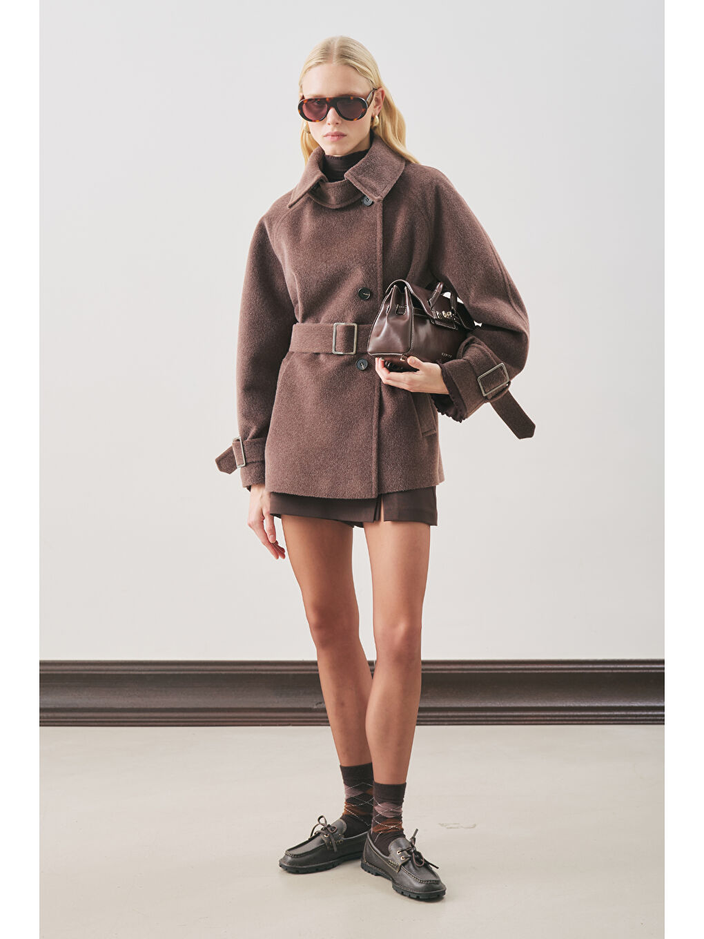 Premıum Kaşe Geniş Kaban Kahverengi-2