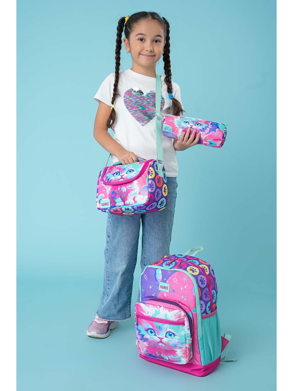 Kız Çocuk 3'lü Okul Çanta Seti