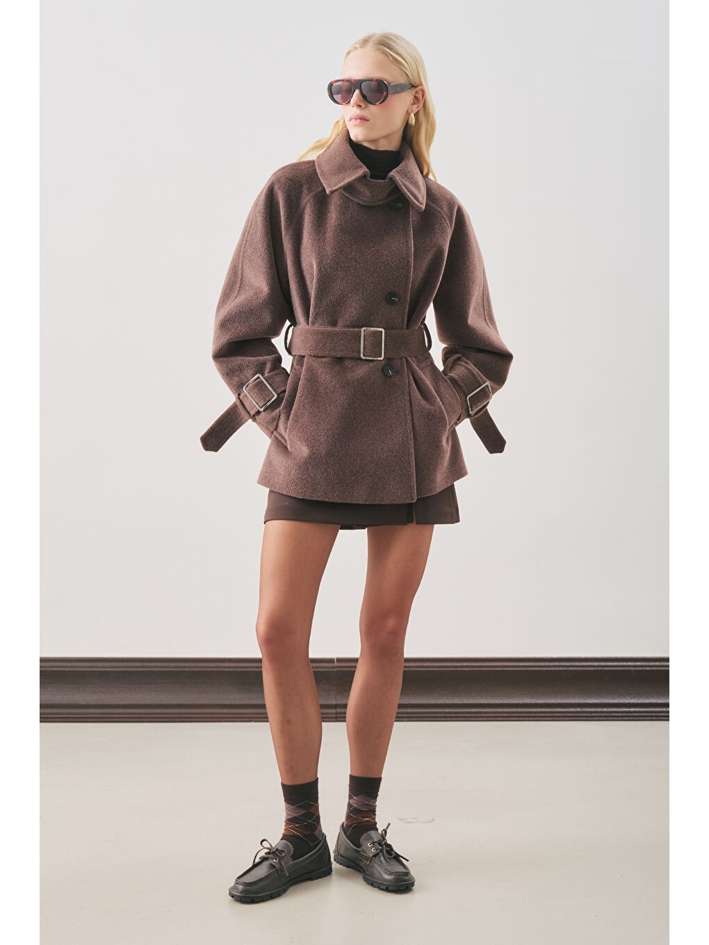 Premıum Kaşe Geniş Kaban Kahverengi-3