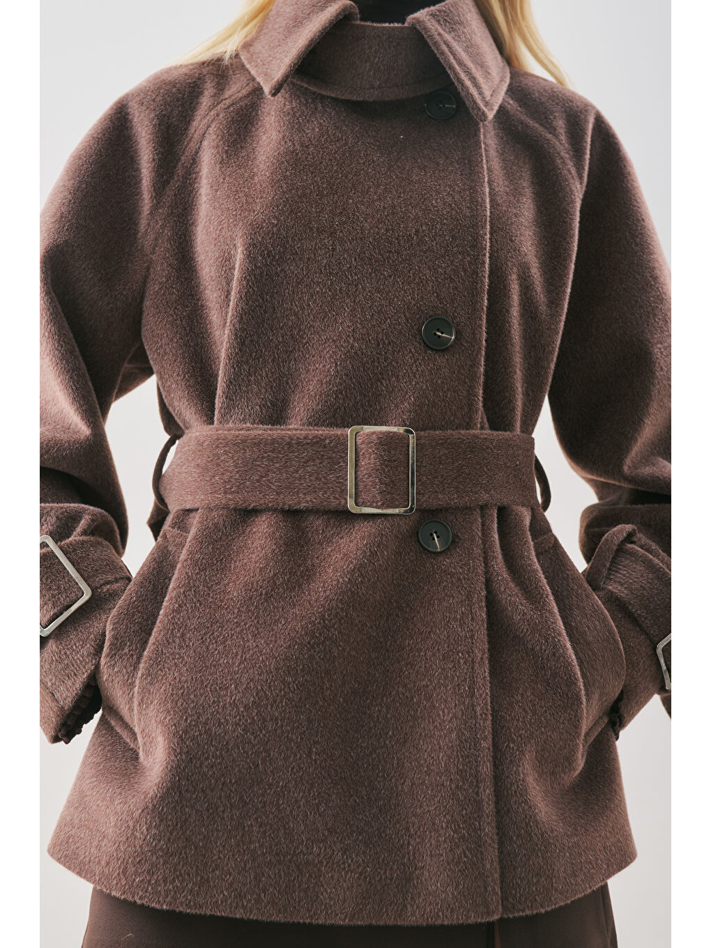 Premıum Kaşe Geniş Kaban Kahverengi-6