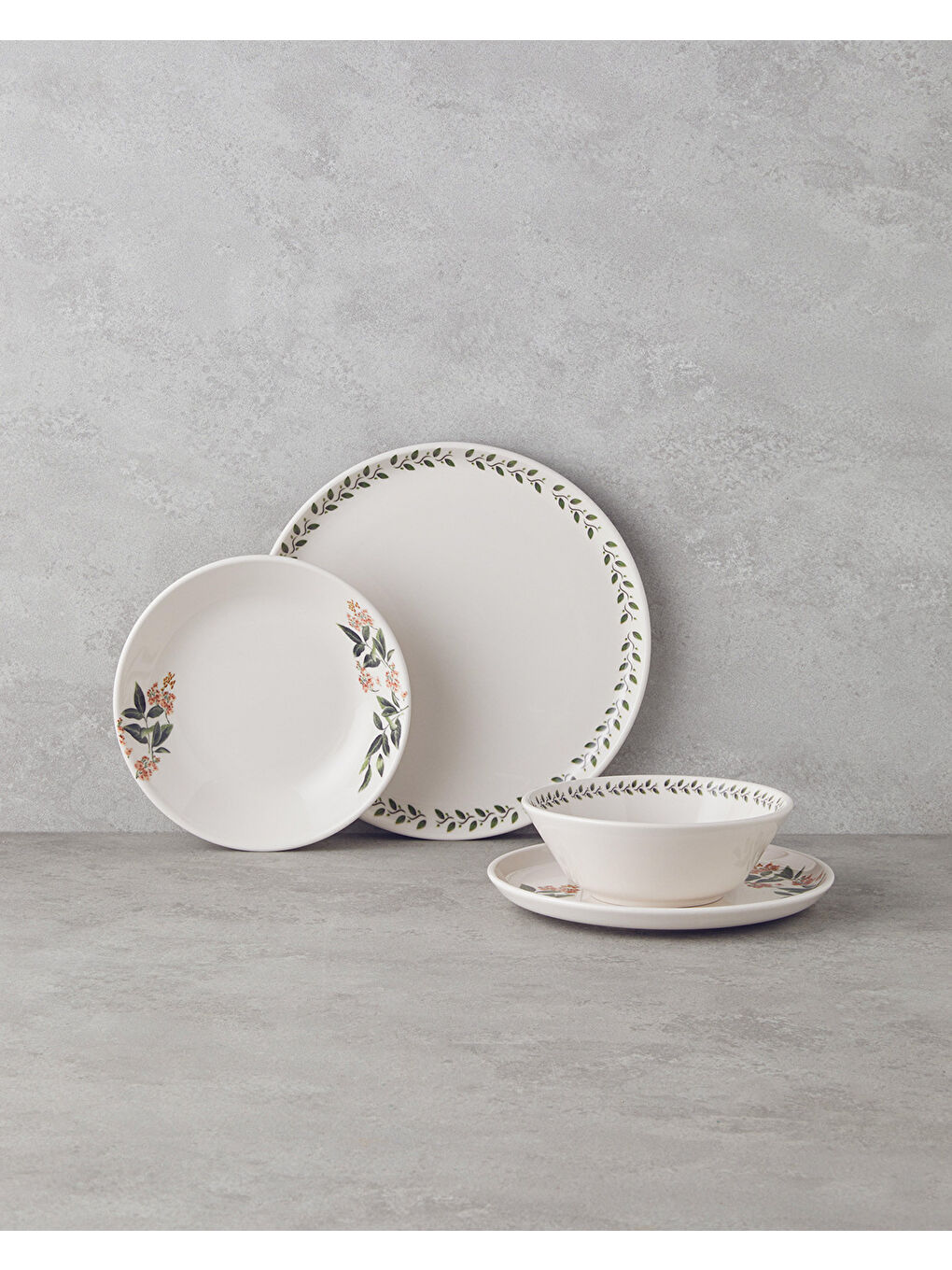 Elena Seramik Yemek Takımı 16 Parça 4 Kişilik Yeşil-Turuncu-2