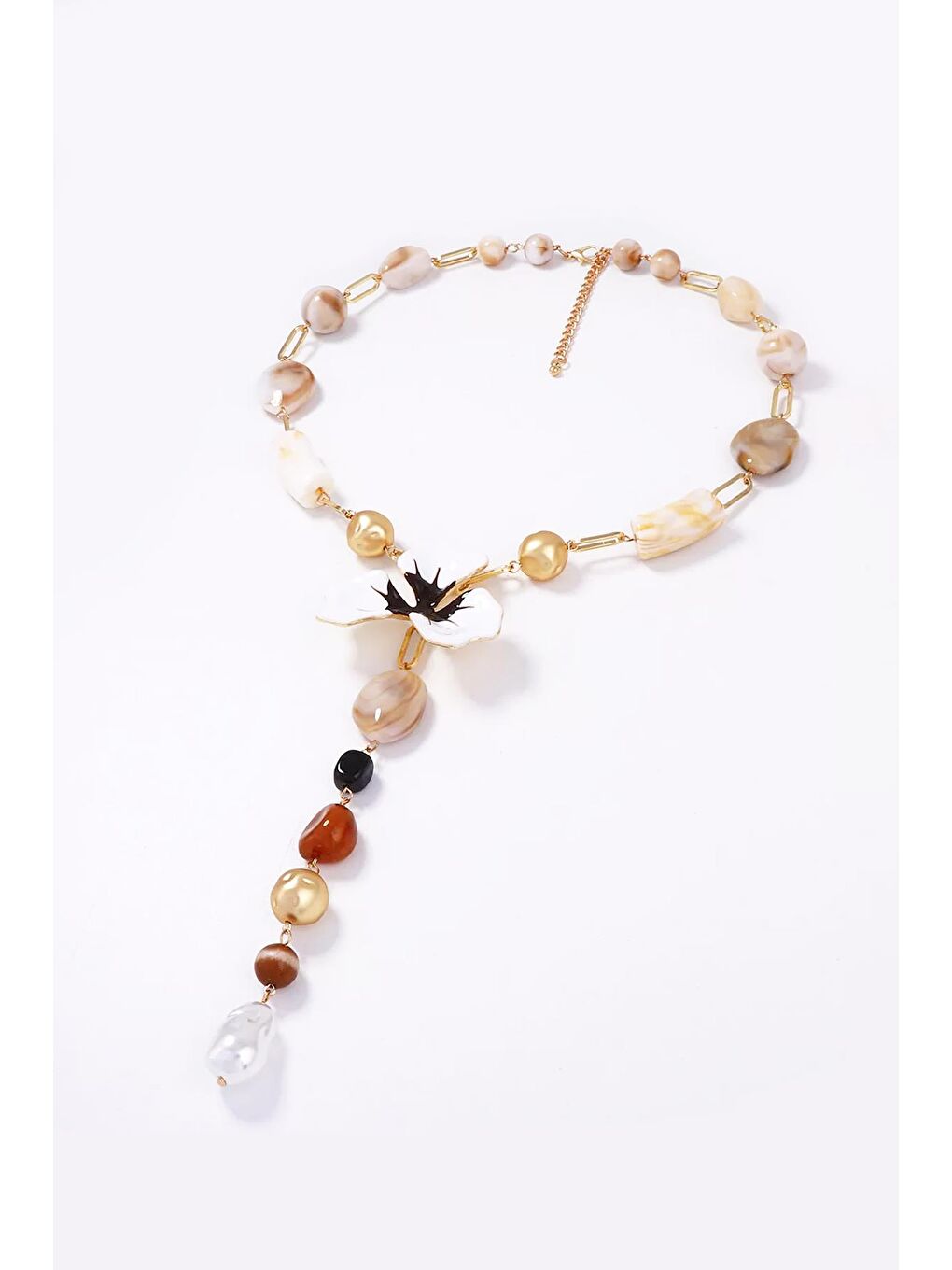 Sarı Naturel Çiçek Kolye-1