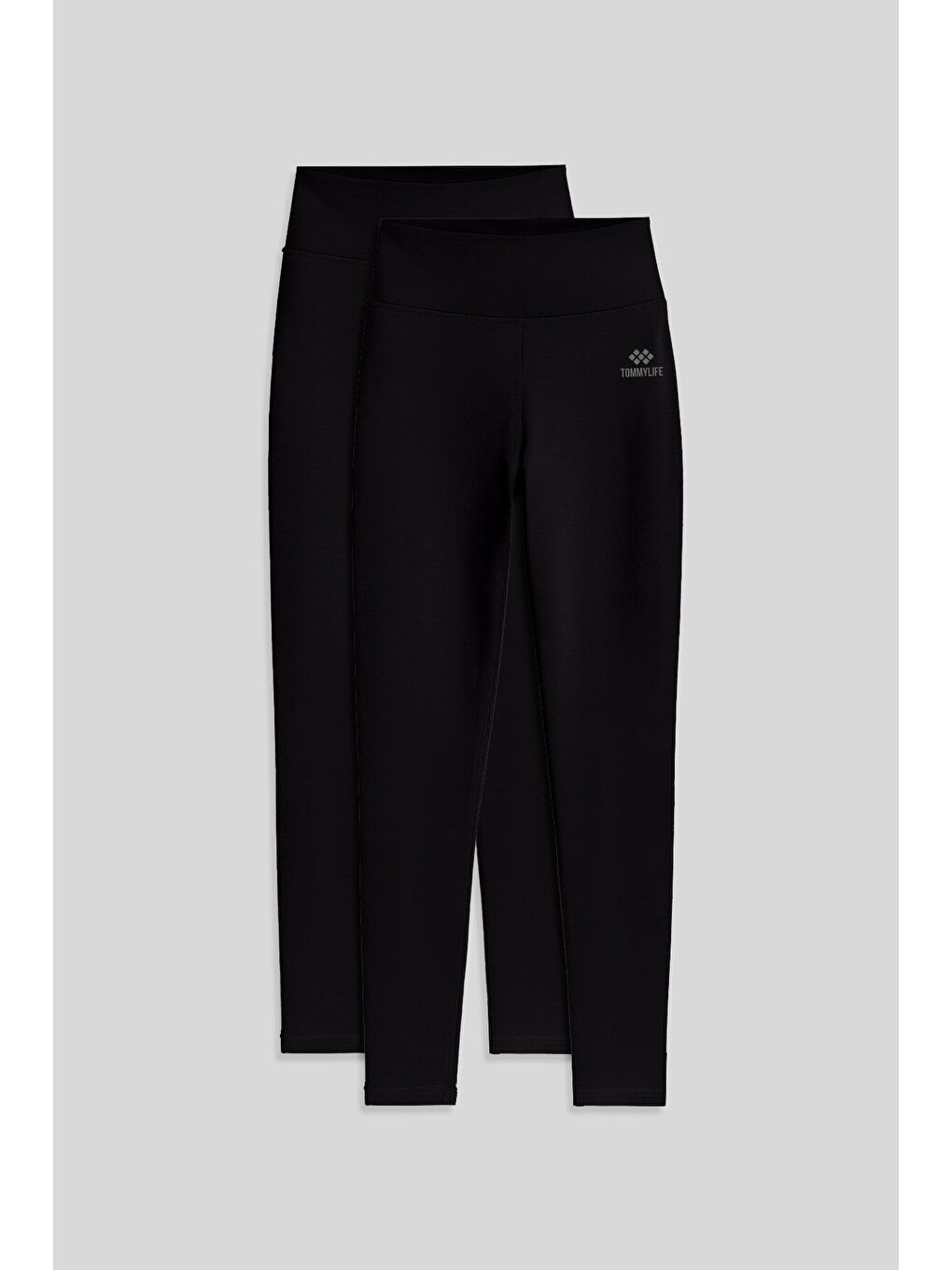 Slim Fit 2li Paket Siyah Kadın Kapri Tayt - 94011