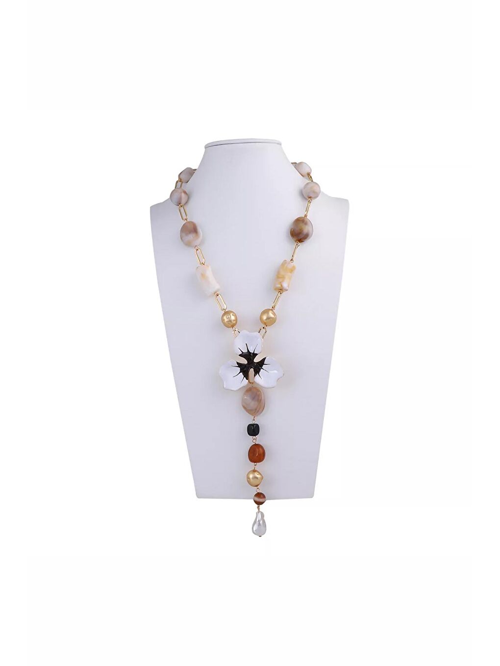 Sarı Naturel Çiçek Kolye-4