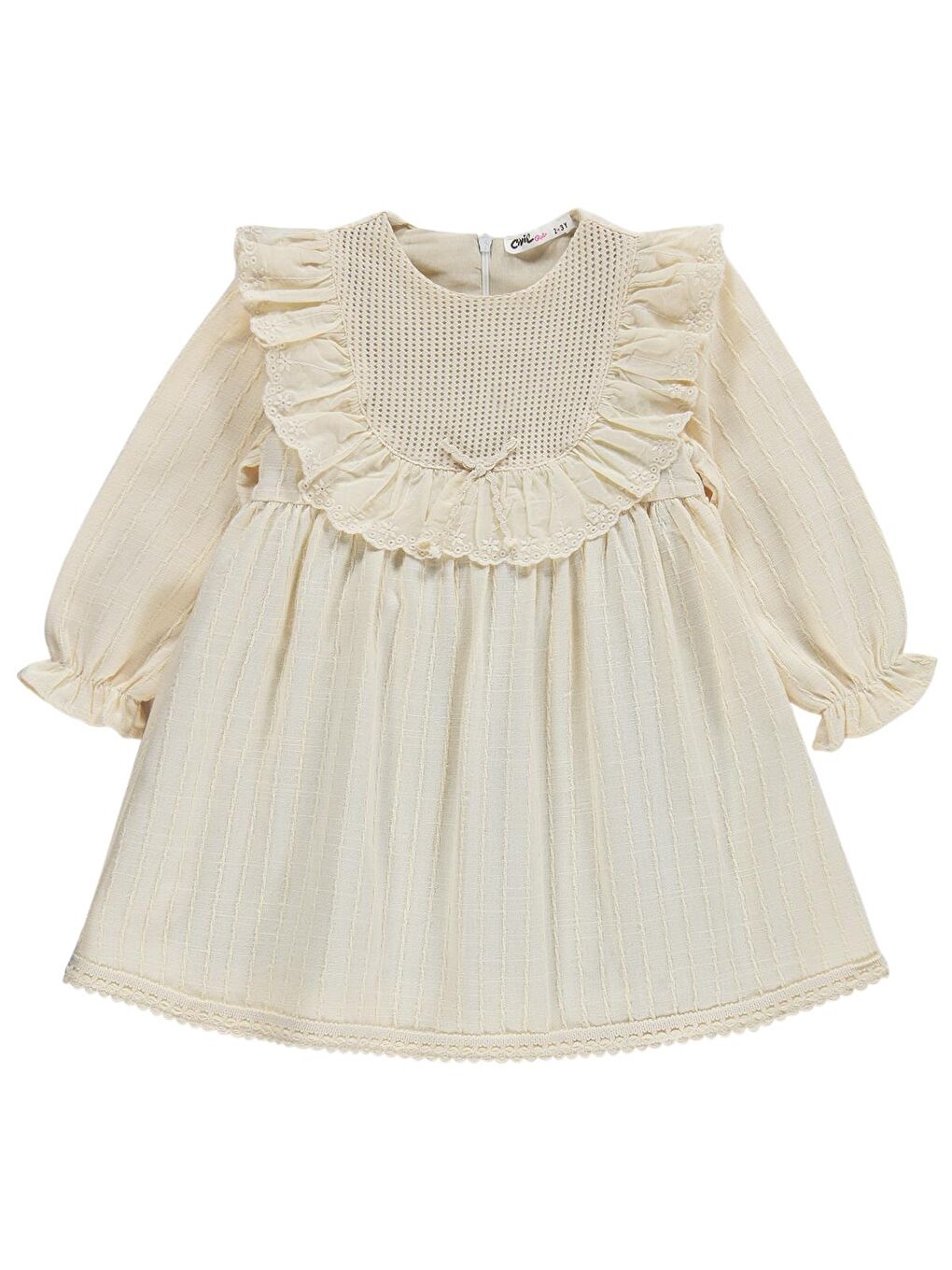 Girls Roba Fırfırlı 2-5 Yaş Elbise - Bej-1