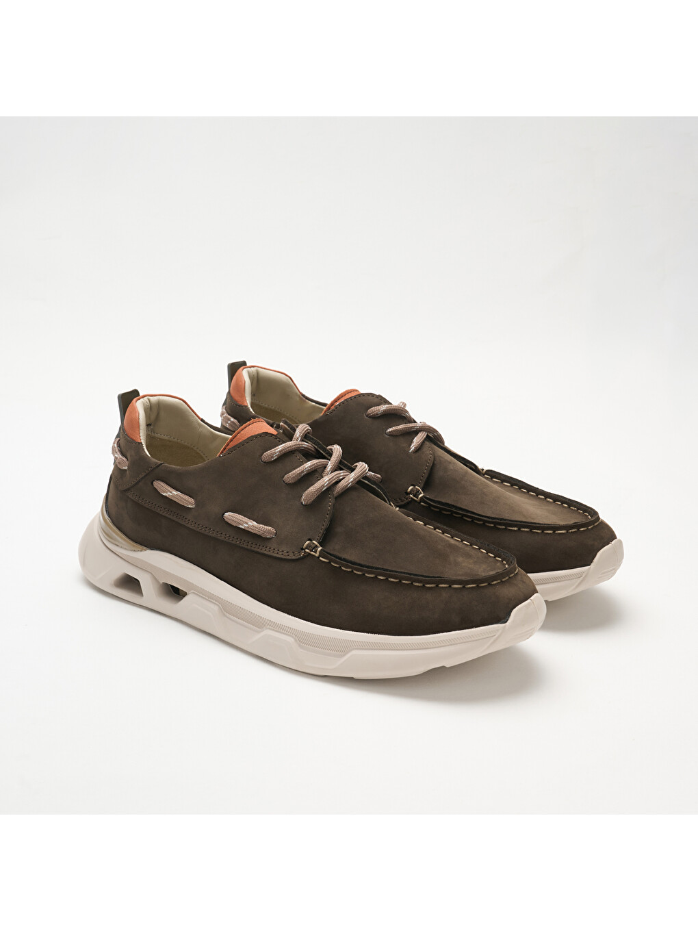 Haki Erkek Sneaker Og-2410 300-137t-etiket 92 Duman Nubuk-turuncu Dana Süet Tersi-1