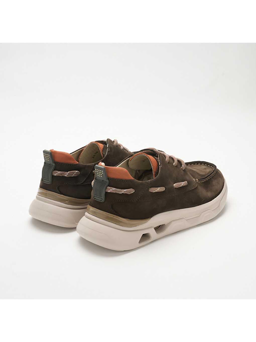 Haki Erkek Sneaker Og-2410 300-137t-etiket 92 Duman Nubuk-turuncu Dana Süet Tersi-3