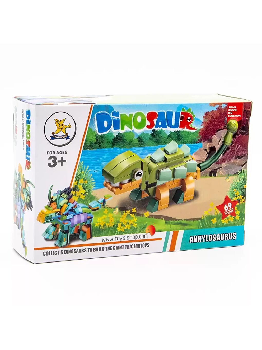 Bricks Lego Dinozor 04 Ankylosaurus 69 Parça (SM2550-4) GKO-1