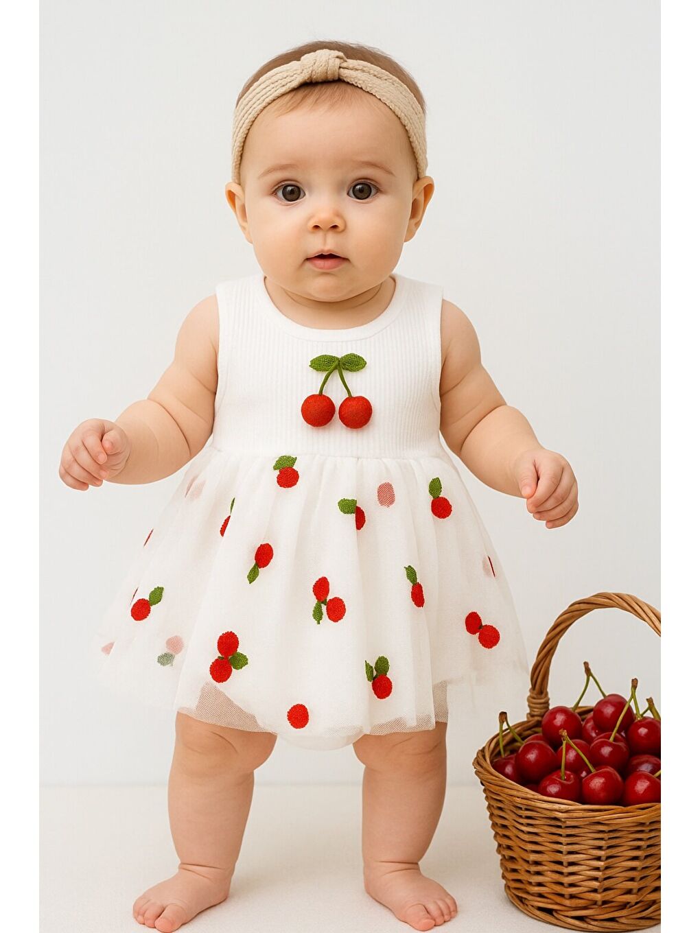 Beyaz Kız Bebek Çıtçıtlı Alt Elbise