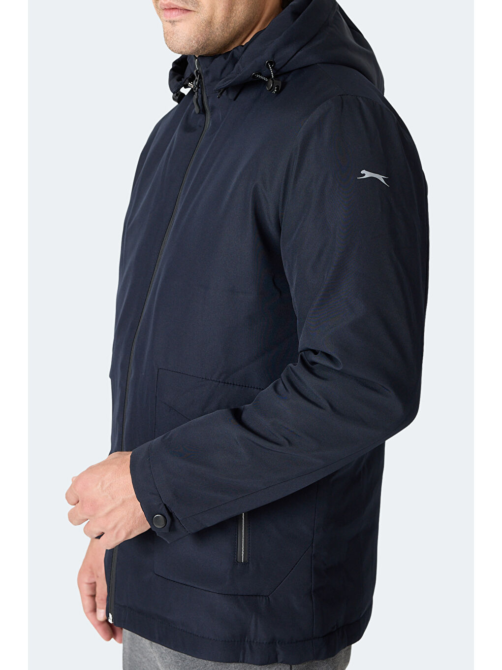 GRAVEL Erkek Kapüşonlu Lacivert Mont & Kaban-3