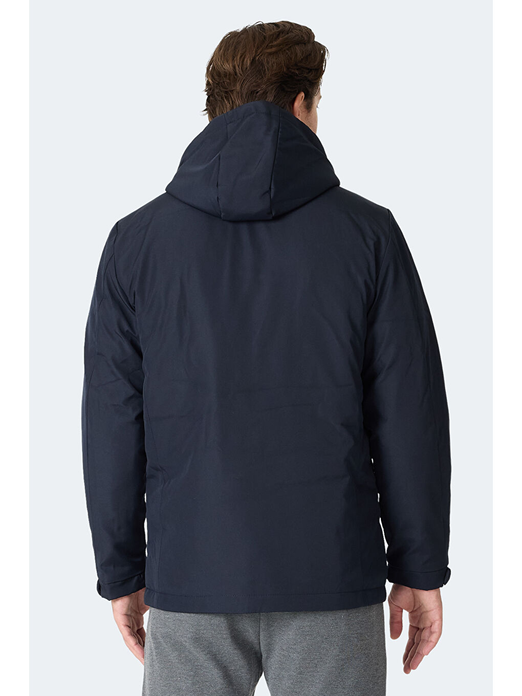 GRAVEL Erkek Kapüşonlu Lacivert Mont & Kaban-4