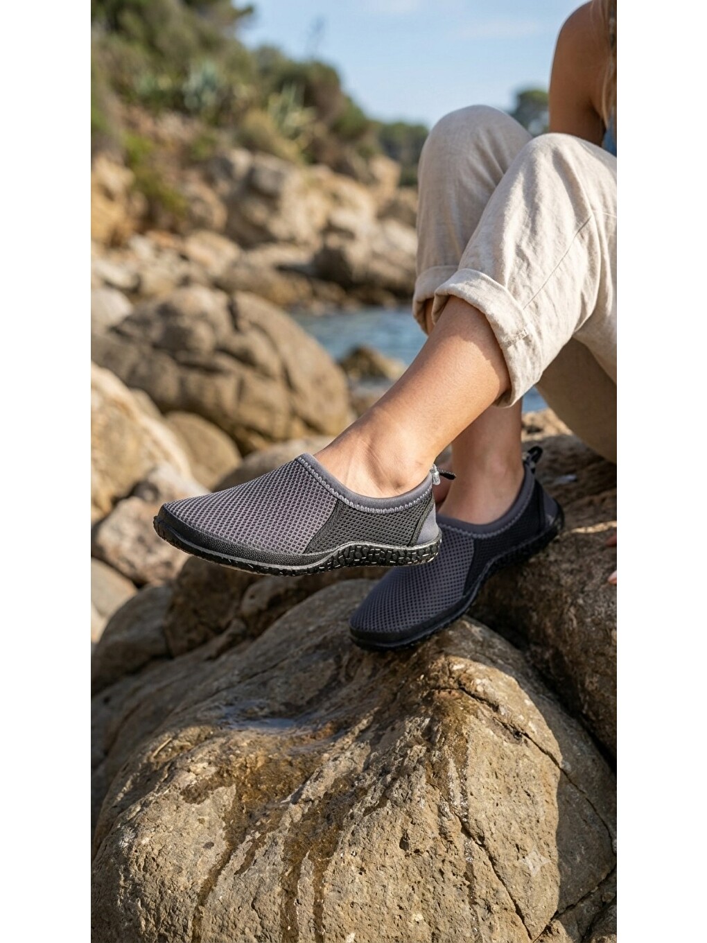 Siyah Beach-70 Unisex Aqua Deniz Ayakkabısı Suya Dayanıklı Kaydırmaz Taban Sörf Havuz Plaj Ayakkabısı-1