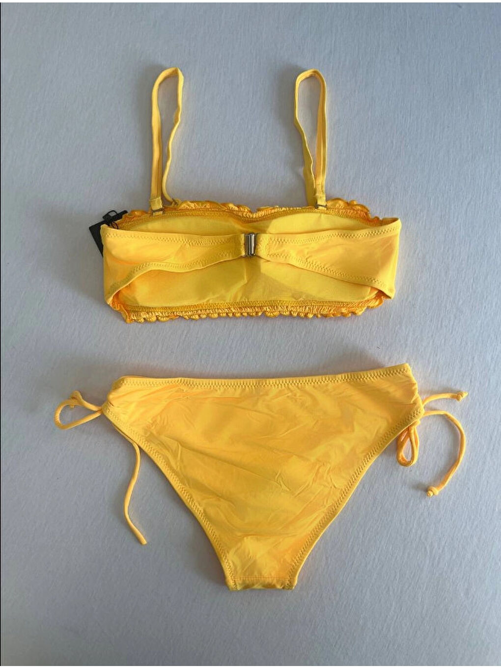 Kadın Sarı Büzgülü Astarlı Bikini Takım HZL25S-LC3349-3