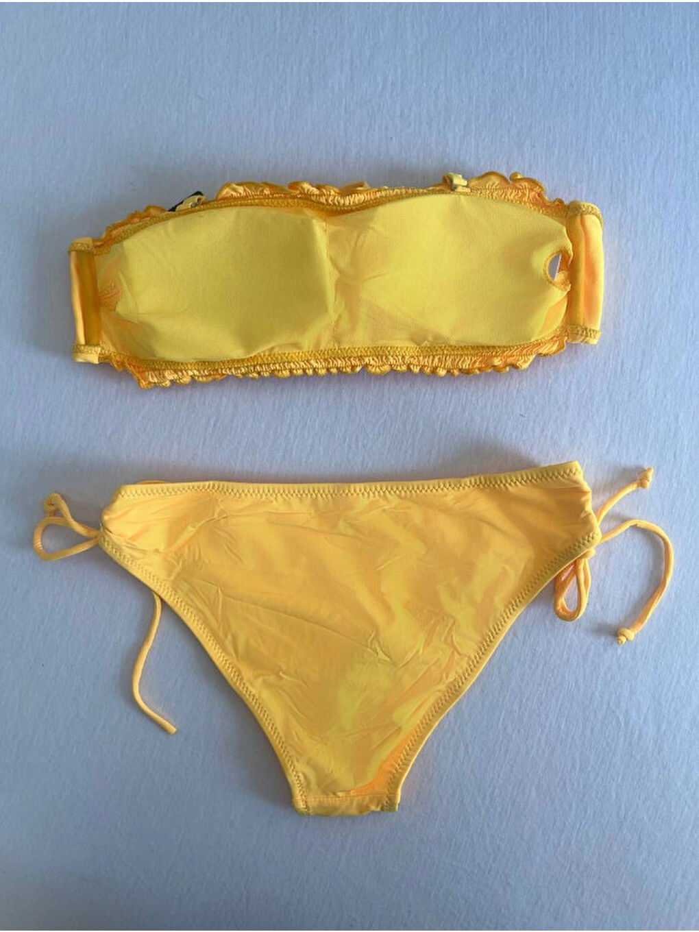 Kadın Sarı Büzgülü Astarlı Bikini Takım HZL25S-LC3349-4