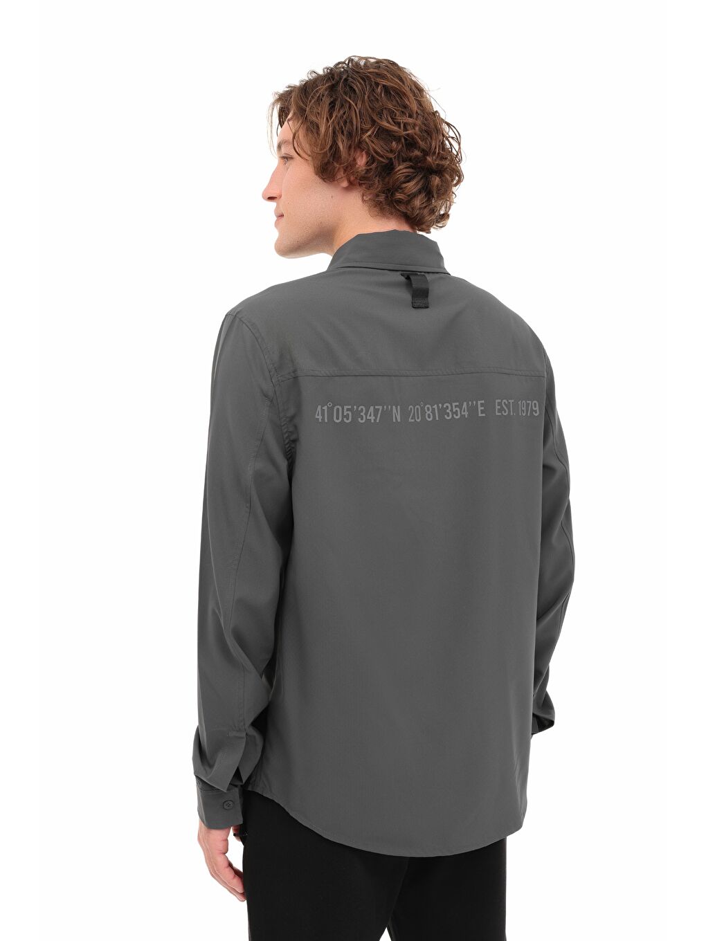 ML HEST 60C-QA1000 4FX Gri Erkek Uzun Kollu Gömlek-1