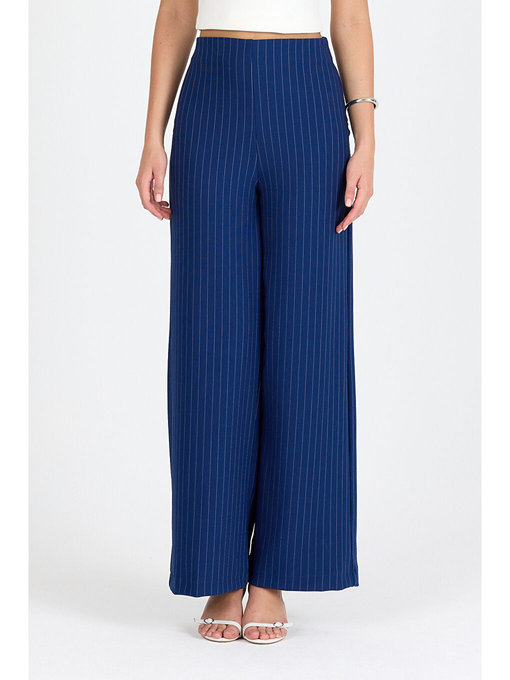 Lacivert Kadın İspanyol Paça Pantolon 2041