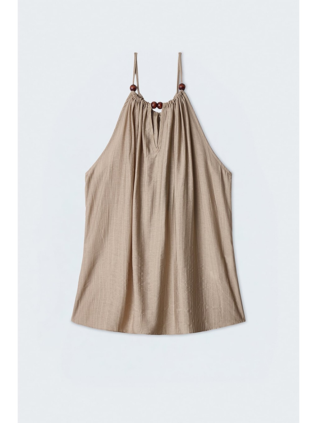 Kahverengi Aksesuar Detaylı Bluz - Camel-1