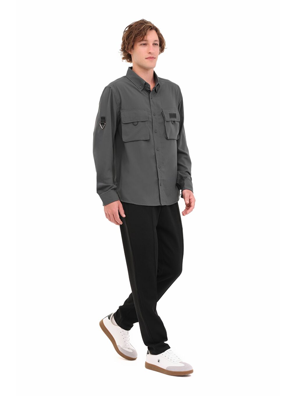 ML HEST 60C-QA1000 4FX Gri Erkek Uzun Kollu Gömlek-2