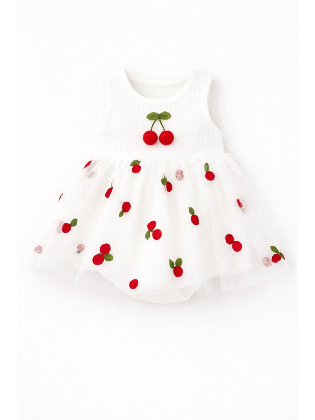 Beyaz Kız Bebek Çıtçıtlı Alt Elbise-5