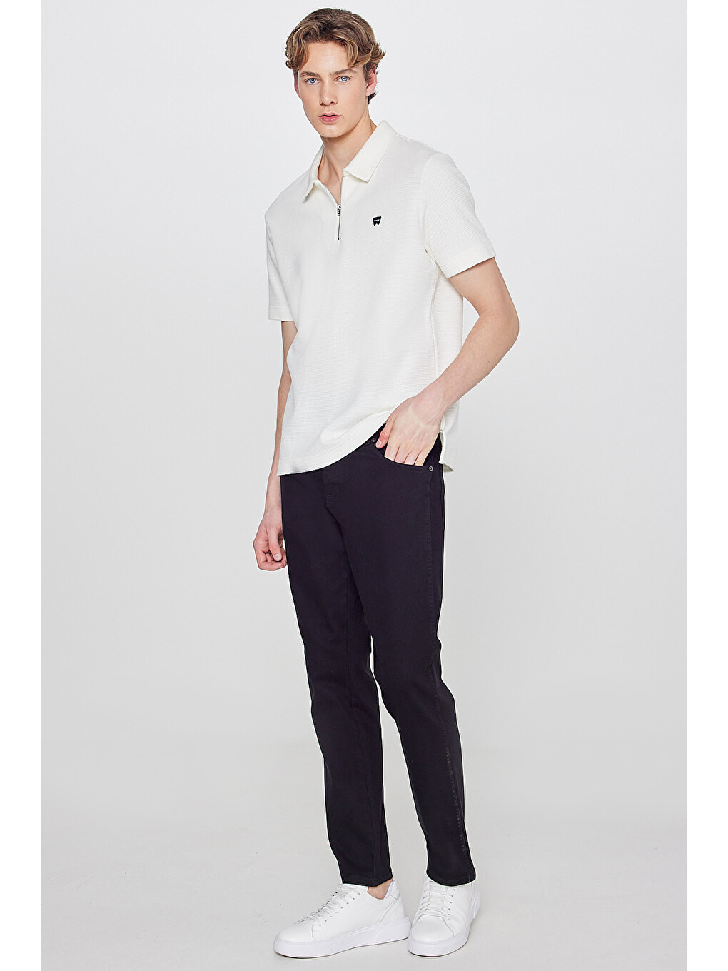 Texas Slim Fit Dar Kesim Normal Bel Siyah Esnek Pantolon-1