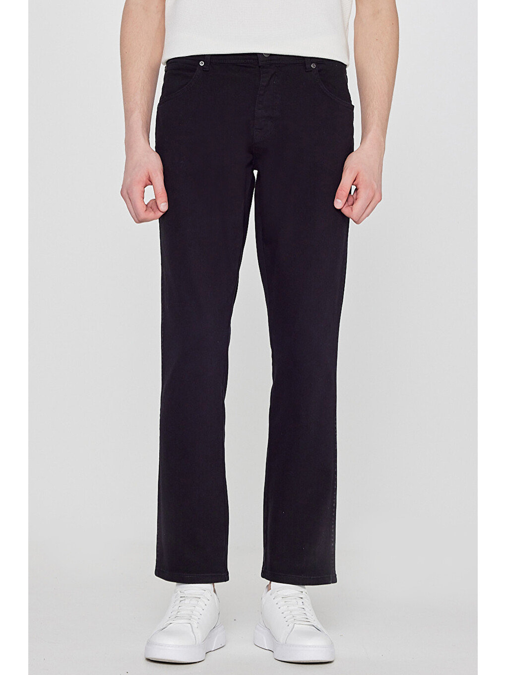 Texas Slim Fit Dar Kesim Normal Bel Siyah Esnek Pantolon-2