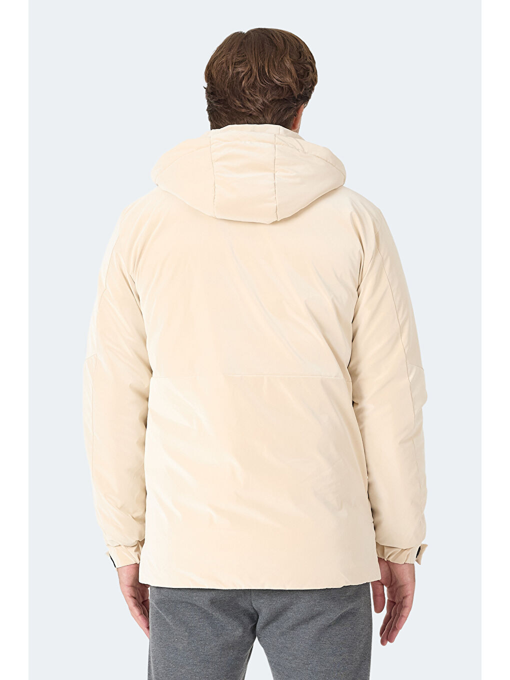 GRIM Erkek Çıkarılabilir Kapüşonlu Bej Mont & Kaban-3