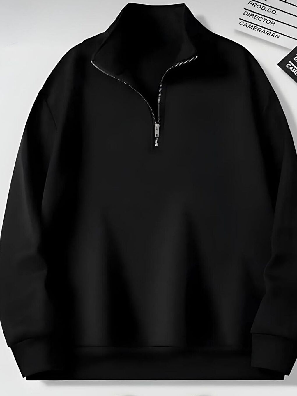 2Li Set Siyah Lacivert Yarım Fermuarlı Sweatshirt-2