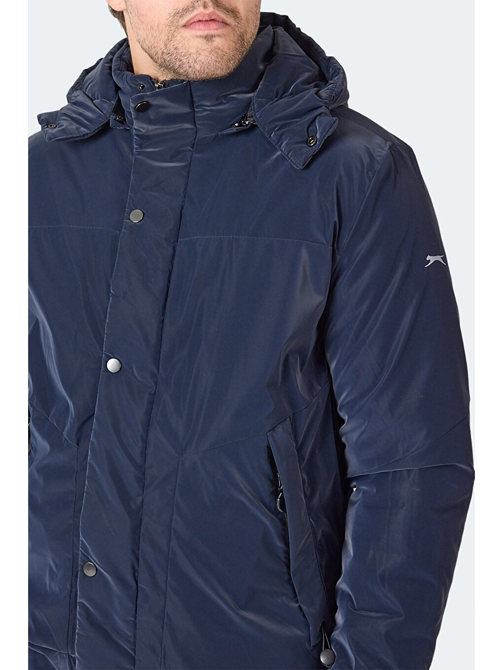 GRIM Erkek Çıkarılabilir Kapüşonlu Lacivert Mont & Kaban-1