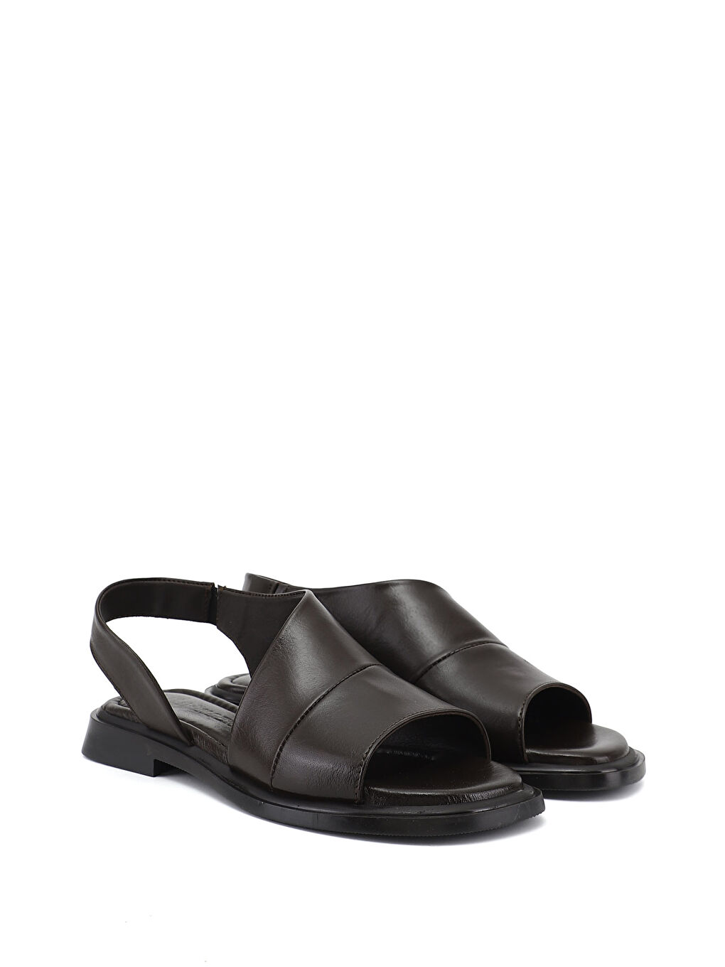 Kahverengi Kadın KAHVERENGİ Hakiki Deri Sandalet-1