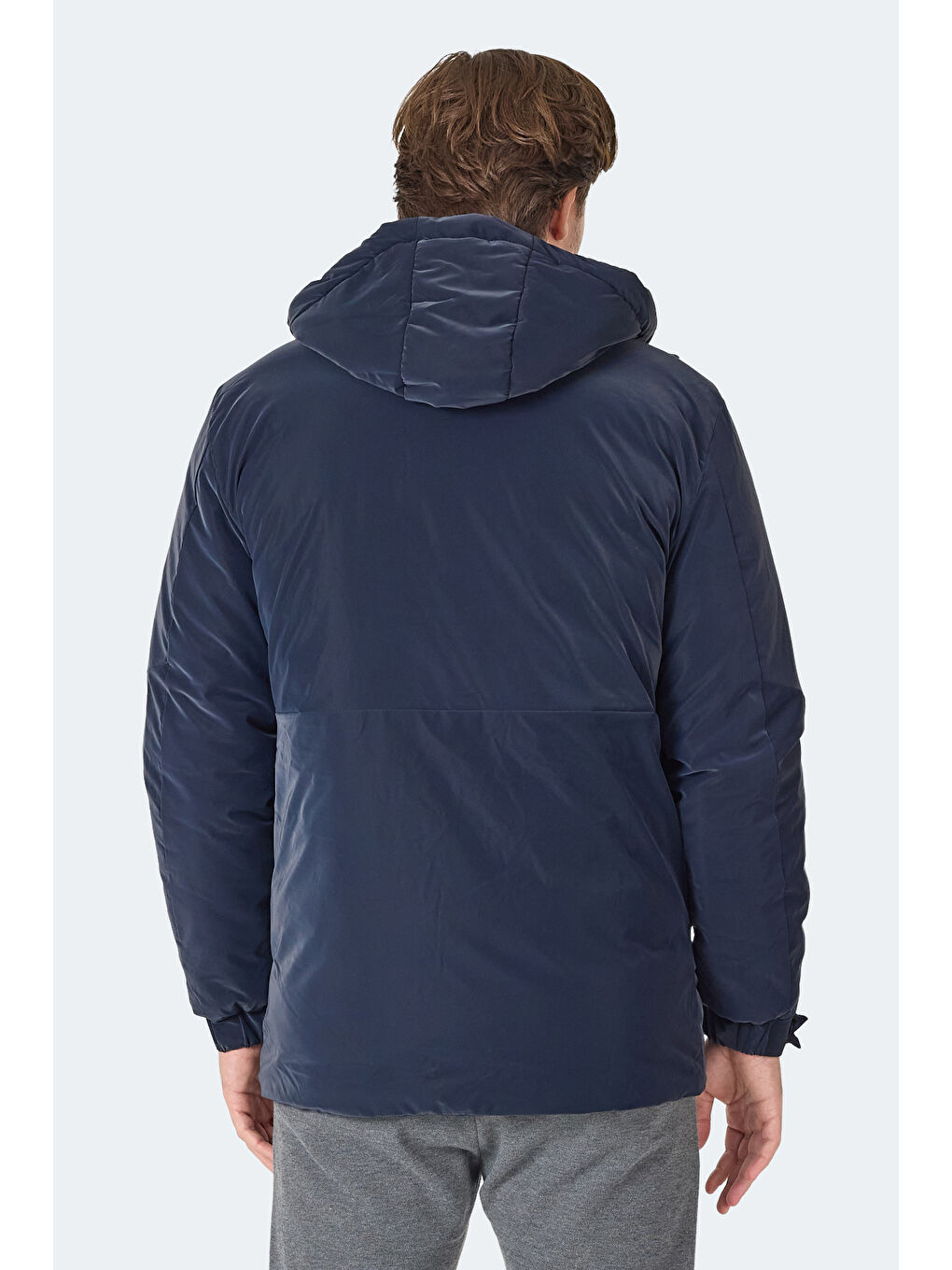 GRIM Erkek Çıkarılabilir Kapüşonlu Lacivert Mont & Kaban-2