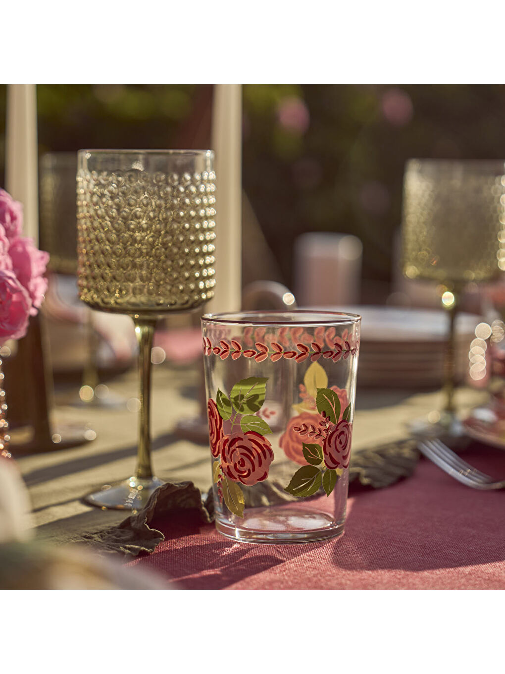 Karışık Rose Meşrubat Bardağı 4'lü (510 cc)-1
