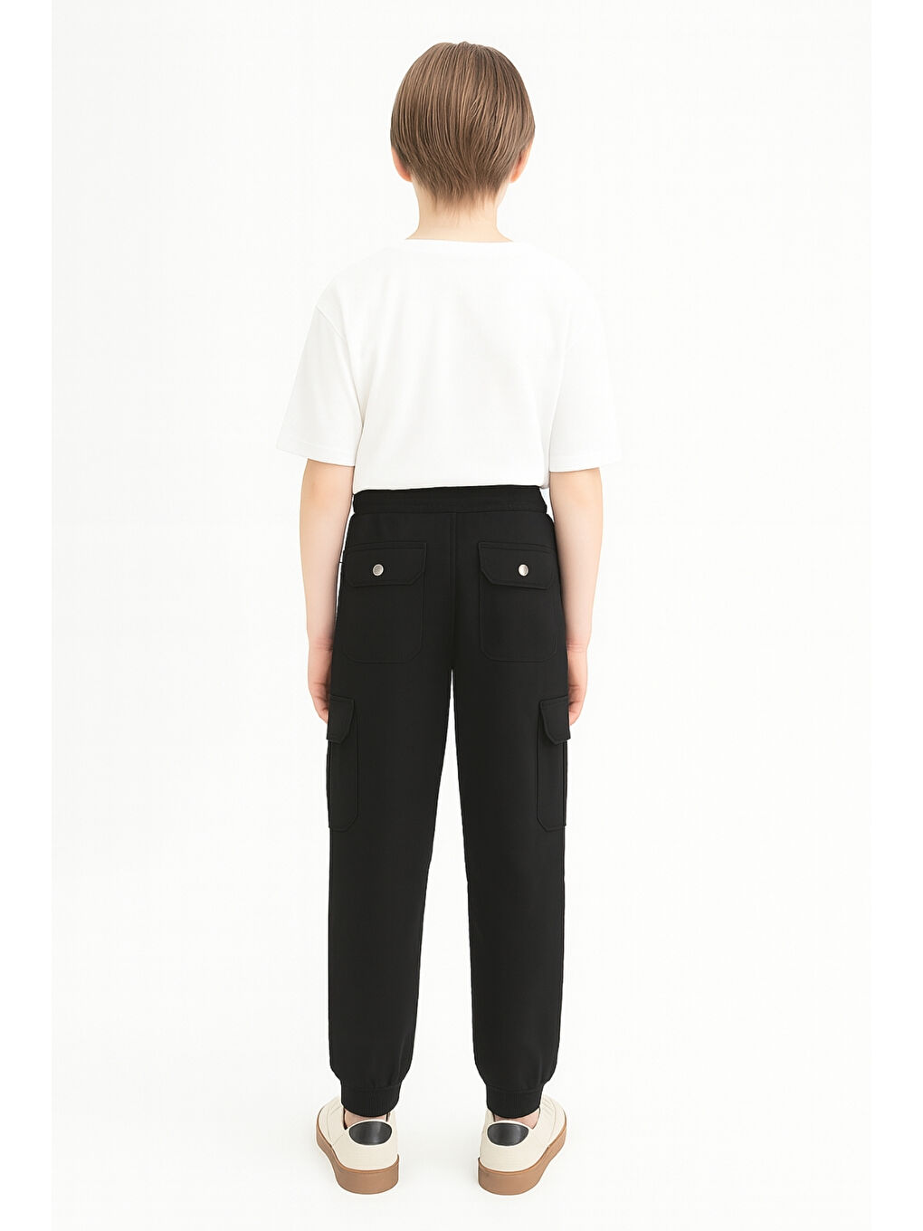 Siyah Erkek Çocuk Komando Cepli Beli Lastikli Okul Pantolonu AK1000-1-2-3