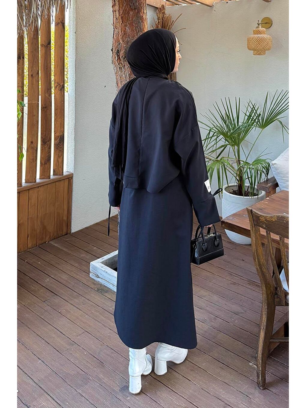 Eteği Bağlama Detaylı Takım Siyah-3