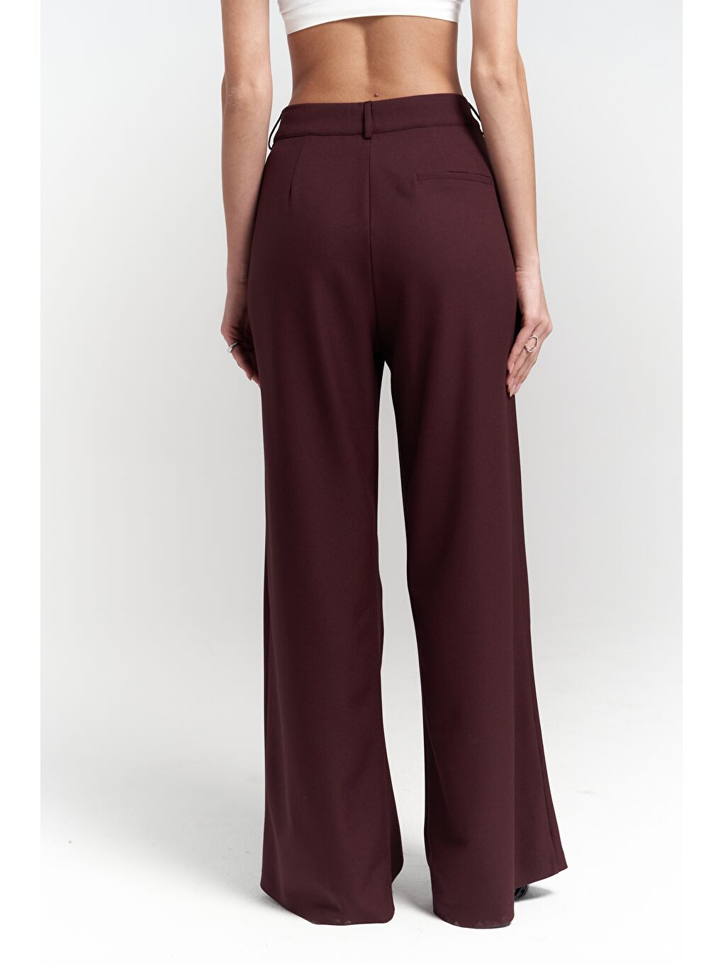 Mai Collection Halvyn Dar Kesim Blazer Bordo Takım - 6
