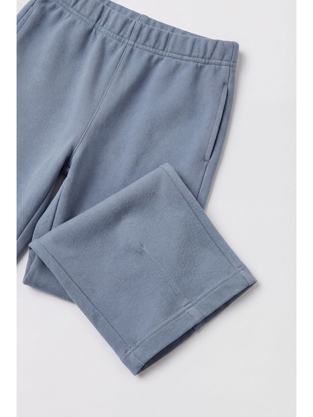 Unisex Çocuk Pamuklu Mavi Timsah Detaylı Tişört Eşofman Takım-1