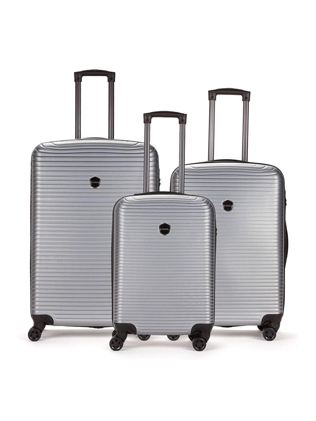 Gri ABS Unisex Büyük, Orta, Kabin Boy 3'lü Valiz Seti FSL125