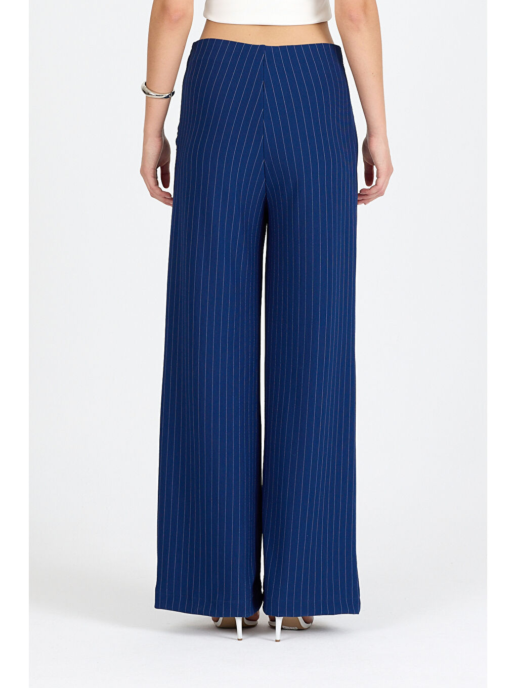 Lacivert Kadın İspanyol Paça Pantolon 2041-3