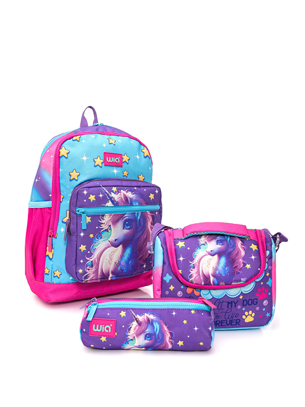 Kız Çocuk Desenli 3'lü Okul Çanta Seti-2