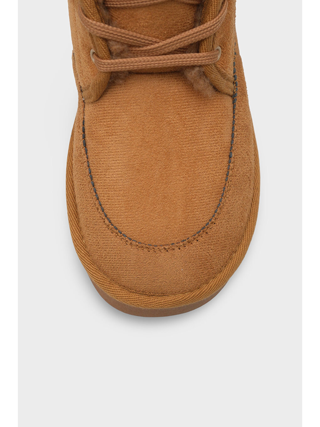 Kahverengi Madeline Kalın Tabanlı Yuvarlak Burunlu Bağcıklı Kürklü Kadın Bot-3