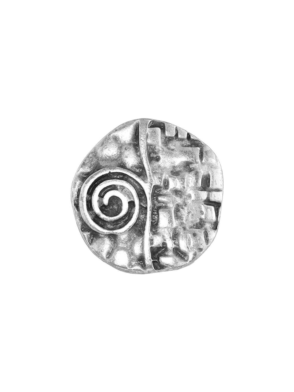 Gri Kadın Antik Gümüş Kaplama Ayarlanabilir Etnik Baskılı Bohem Yüzük-1