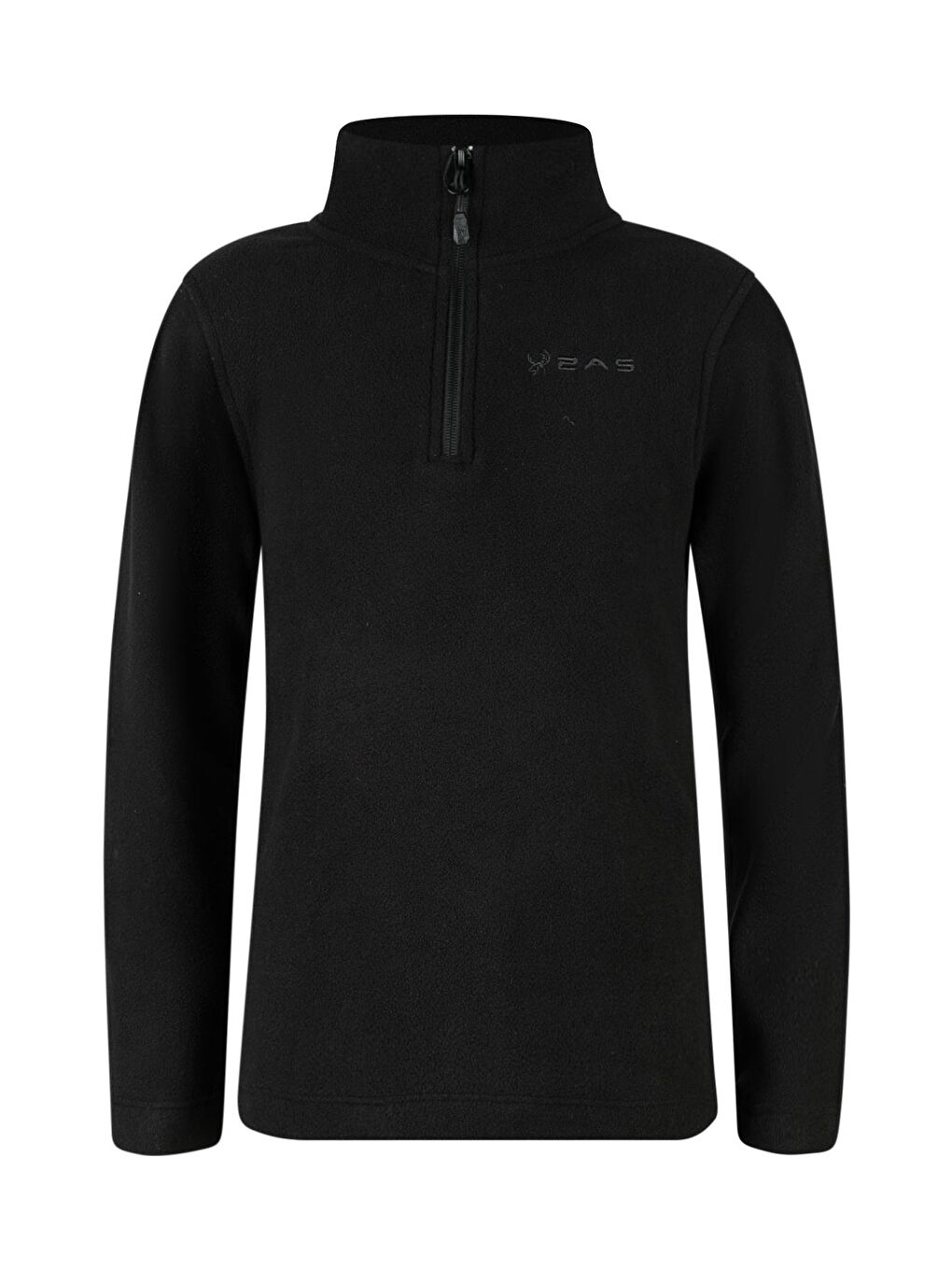 Clara Çocuk Yarım Fermuarlı İnce Polar Sweatshirt Siyah