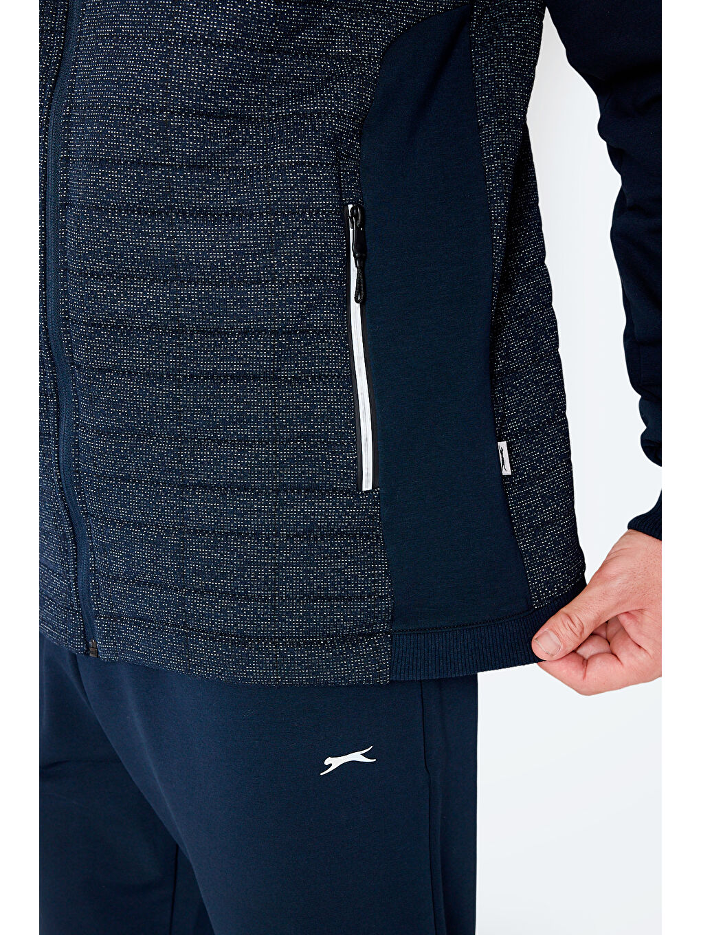 FIORA Erkek Fermuarlı Dik Yaka Cepli Lacivert Eşofman Takımı-3