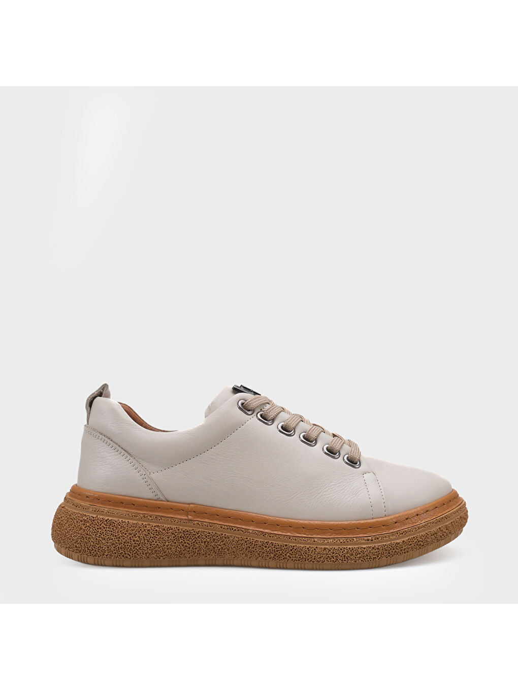 Bej Aurora Hakiki Deri Konfor Kadın Spor Ayakkabı