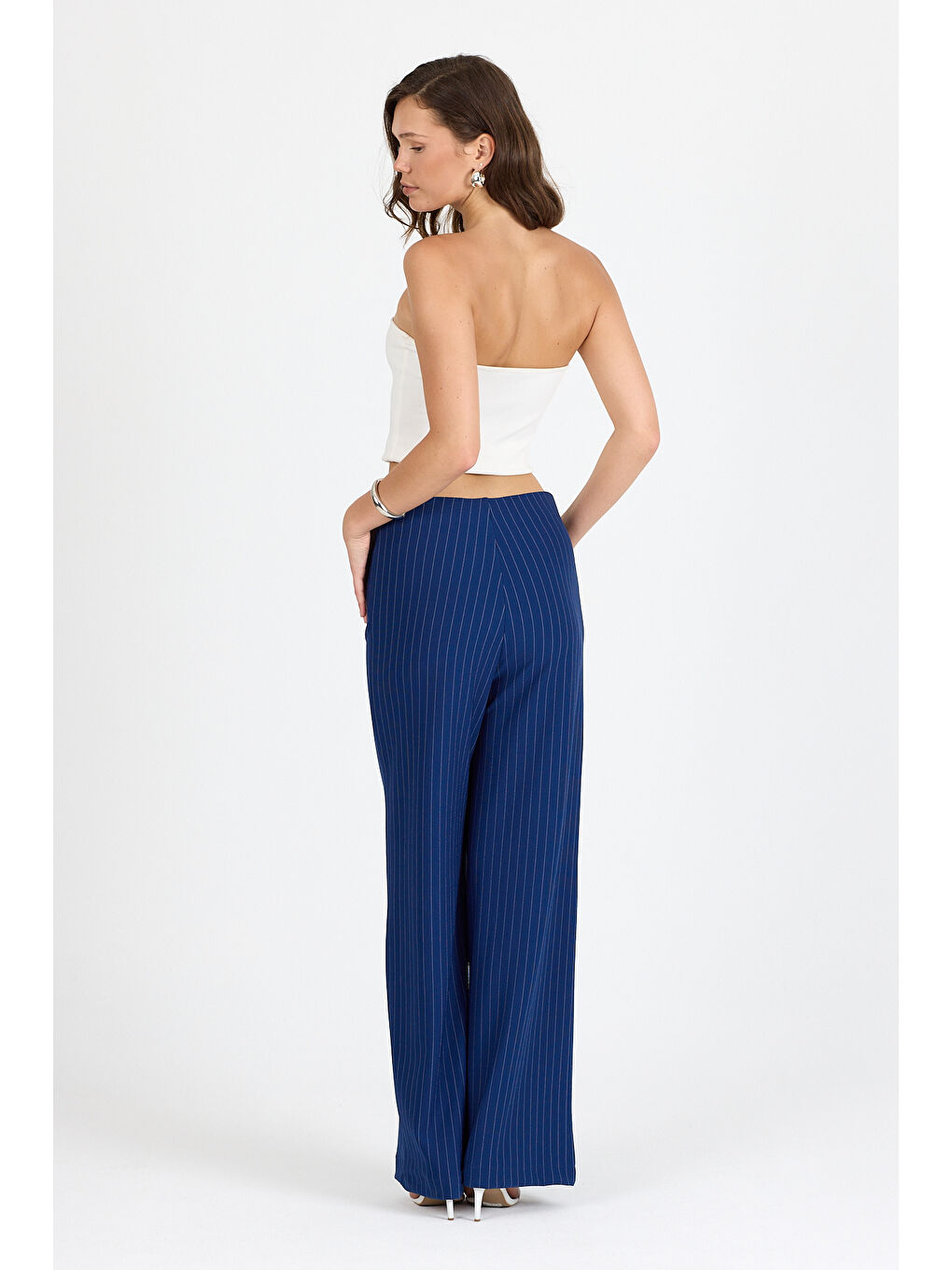 Lacivert Kadın İspanyol Paça Pantolon 2041-4