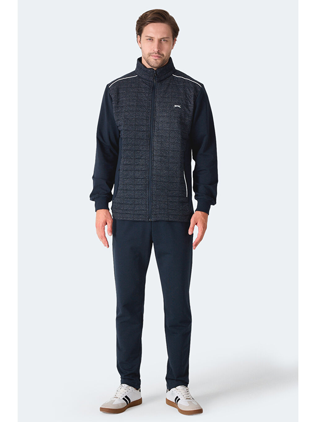 FIORA Erkek Fermuarlı Dik Yaka Cepli Lacivert Eşofman Takımı-6