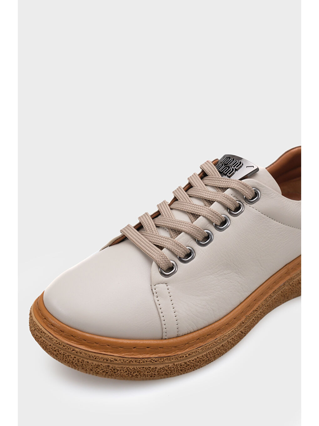 Bej Aurora Hakiki Deri Konfor Kadın Spor Ayakkabı-2