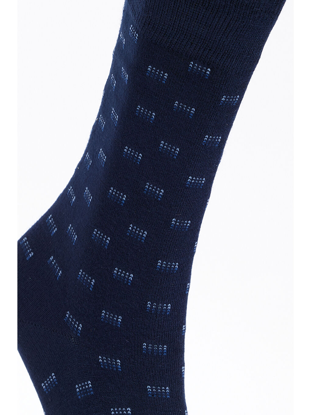 Erkek Lacivert Desenli Lacivert Bambulu Casual Soket Çorap-1