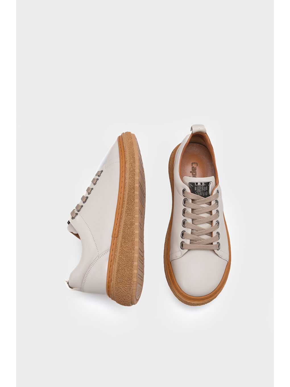 Bej Aurora Hakiki Deri Konfor Kadın Spor Ayakkabı-4